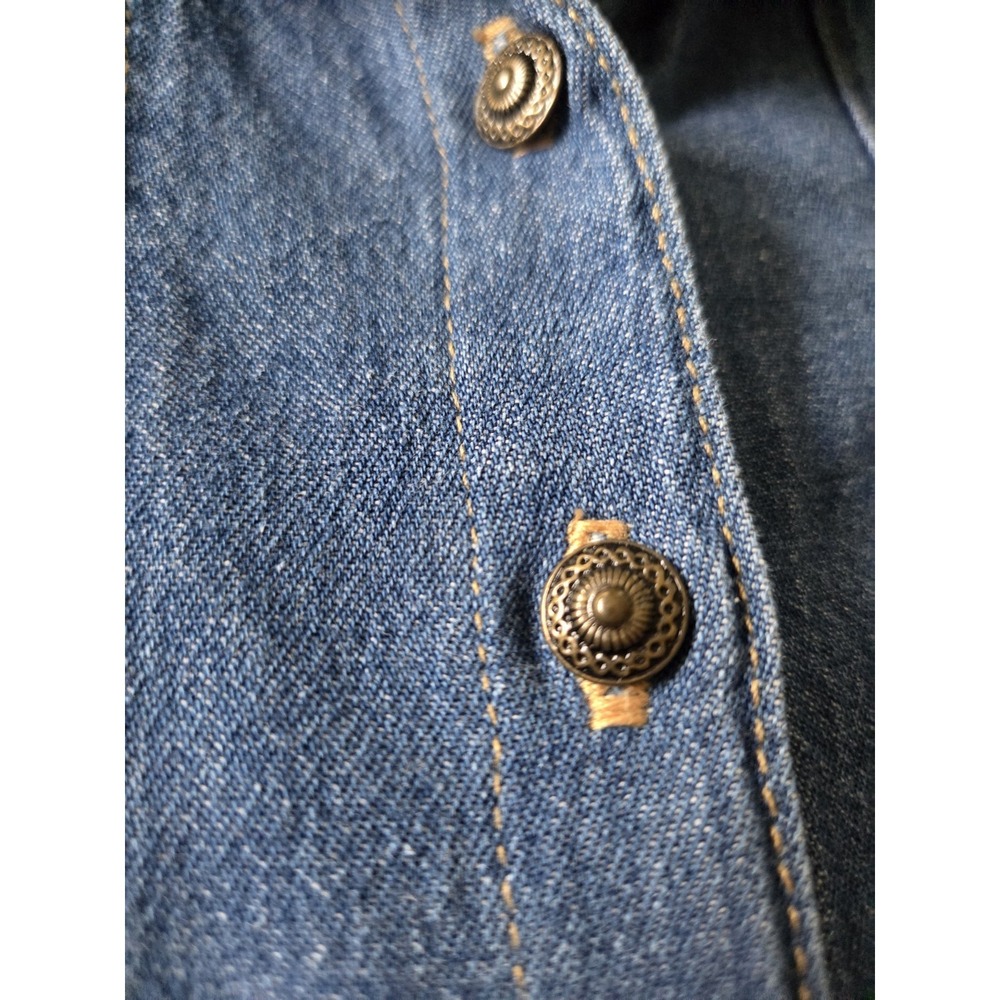 Vtg Denim Dress Women's 10p Pleated Button Up 90s Y2k Hunt Club Modest Teacher - Picture 10 of 10